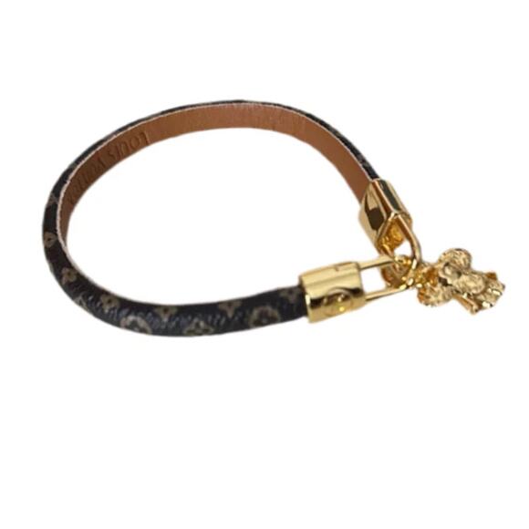 Louis Vuitton Signature Leather Brass Blossom Charm Bracelet (LVXX027) - Picture 1 of 6